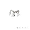316L SURGICAL STEEL THREADLESS PUSH IN FLOATING MARQUISE CHAIN CZ TOP PART